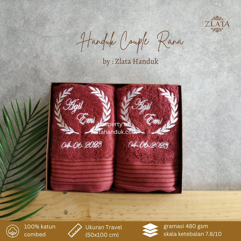 Handuk Couple Bordir Terry Palmer uk. 50x100